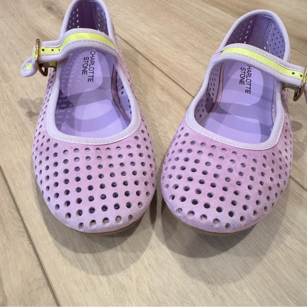 CS Raleigh suede flats Lilac Perf 7 ballet ballerina lime green mesh flats trend - Picture 2 of 11